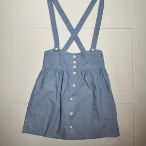 Urban Renewal Women’s Chambray Button-Front Pinafore Overall Skirt Size Small